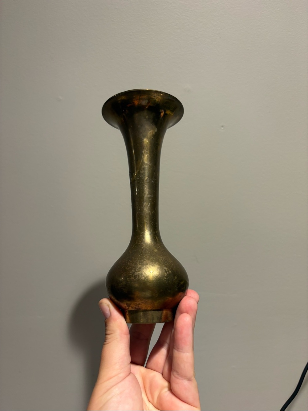Brass Finish Decorative Bud Vase - Metallic Gold
